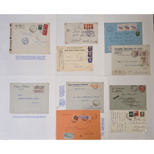 221 - Italy; 1865-c.1940s excellent collection of covers (some cards) and postal stationery on pages, some... 