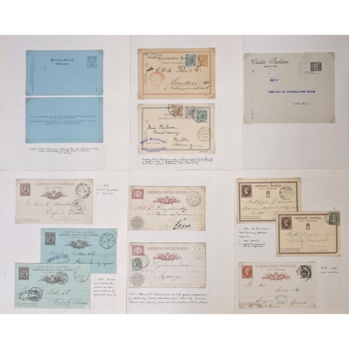 221 - Italy; 1865-c.1940s excellent collection of covers (some cards) and postal stationery on pages, some... 