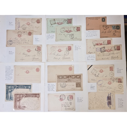 221 - Italy; 1865-c.1940s excellent collection of covers (some cards) and postal stationery on pages, some... 