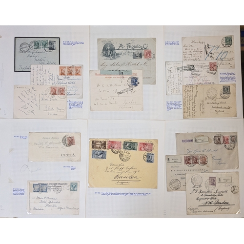 221 - Italy; 1865-c.1940s excellent collection of covers (some cards) and postal stationery on pages, some... 