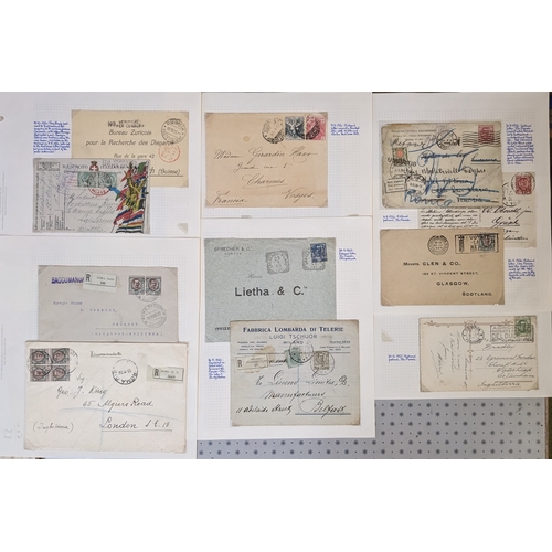 221 - Italy; 1865-c.1940s excellent collection of covers (some cards) and postal stationery on pages, some... 