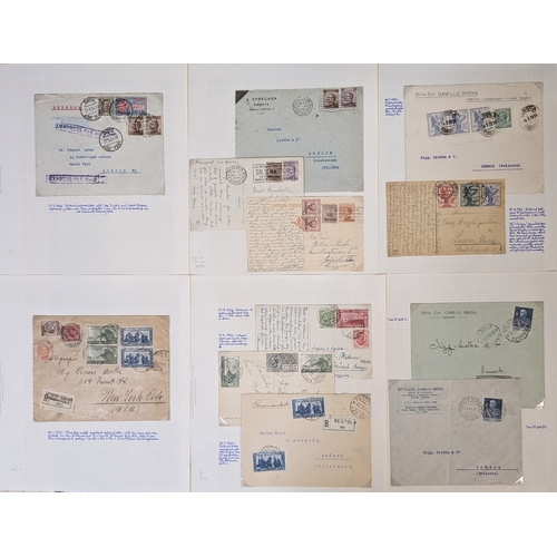 221 - Italy; 1865-c.1940s excellent collection of covers (some cards) and postal stationery on pages, some... 