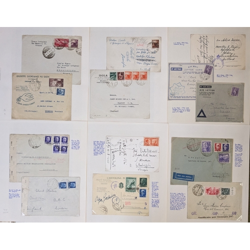 221 - Italy; 1865-c.1940s excellent collection of covers (some cards) and postal stationery on pages, some... 