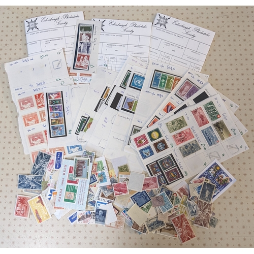 367 - Mixed Lots; plastic tub with a reasonable quality world mix of stamps. Some in exchange book remaind... 