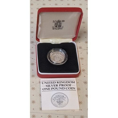 1145 - UK Coins; 1984 £1 silver proof piedfort in original box.