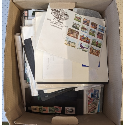 363 - Mixed Lots; medium carton with a varied mix of odds and ends - pages, covers, some mint sets/odds/bo... 