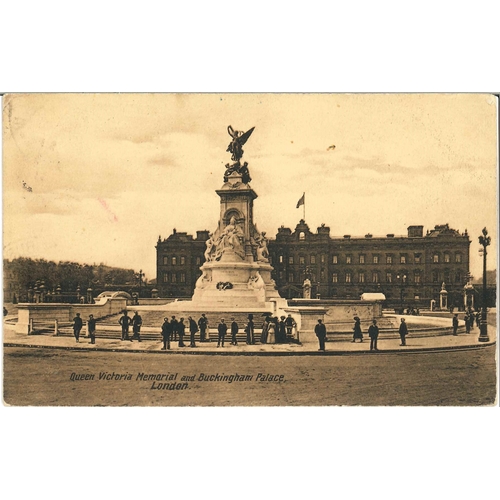 3199 - UK Covers; 1911 postcard with very clear strike (though missing part at right) of SHEPHERDS BUSH/COR... 