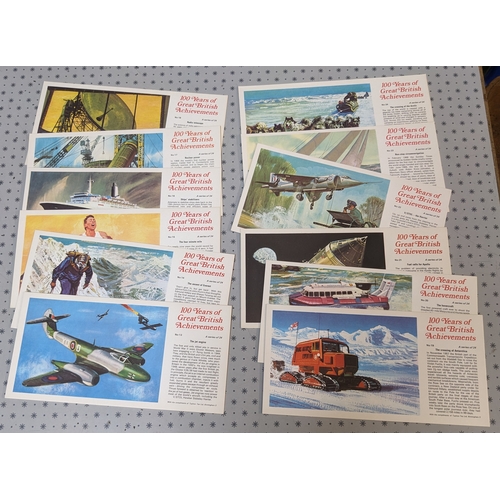 1122 - Trade Cards; Typhoo Tea; 1972 100 Years of Great British Achievements set (24), plus duplicate no.11... 