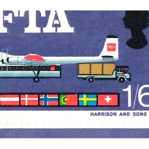 2759 - UK; 1967 EFTA 1/6 non-phosphor cylinder 15-block, one with the 