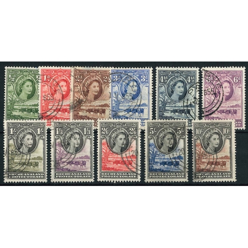 1413 - Bechuanaland; 1955-58 set (missing 4d) fine used (small stain on 2d). SG 143-146, 147-153, cat. c.£5... 