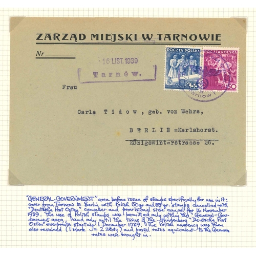 286 - Poland; German Occupation; 1939-45 neat little collection on 12 pages covering various aspects of th... 