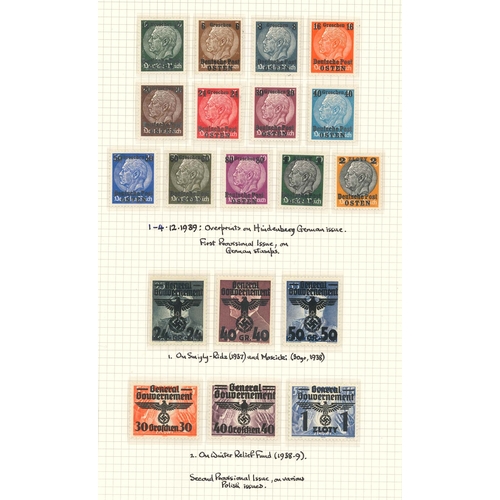 286 - Poland; German Occupation; 1939-45 neat little collection on 12 pages covering various aspects of th... 