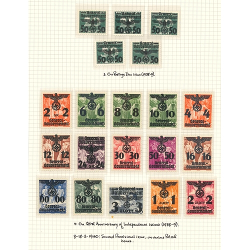 286 - Poland; German Occupation; 1939-45 neat little collection on 12 pages covering various aspects of th... 