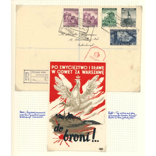 286 - Poland; German Occupation; 1939-45 neat little collection on 12 pages covering various aspects of th... 