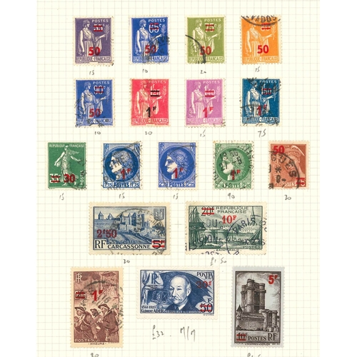 95 - France; 1849-1958 mainly used (mainly fine) collection on 35 pages with reasonable range of Cé... 