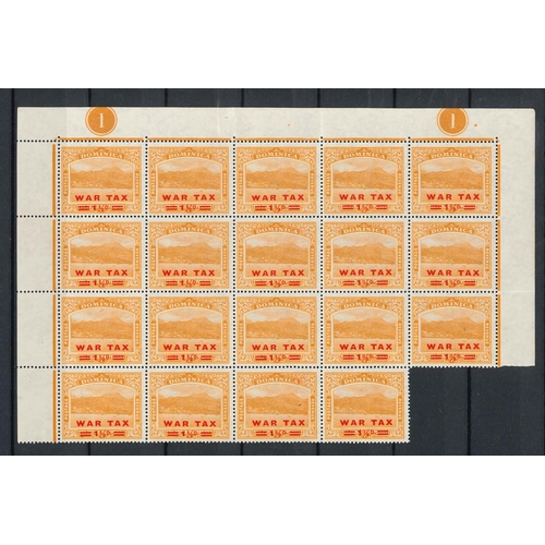 77 - Dominica; 1918-19 mint War Tax selection, nearly all u.m., comprising 1918 ½s SG 56 u.m., 191... 