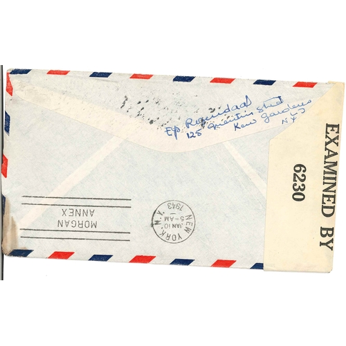 2522 - USA; 1942 (29 Sep.) airmail cover addressed to 