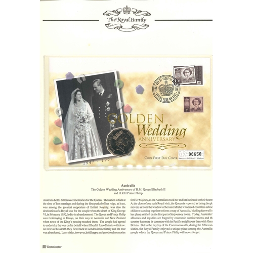 1385 - Australia; PNCs; 1997 Queen's Birthday stamp on FDC with Australia 1997 50c coin.... 