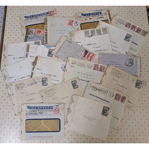 4 - Argentina; c.1943-44 bundle of commercial covers, Buenos Aires to London, all censored, including th... 