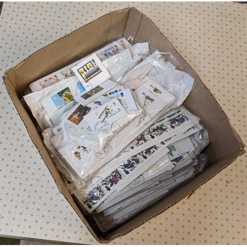 775 - UK Mixed Lots; box of mainly pieces cut from first day covers, the majority with full sets. A few KG... 