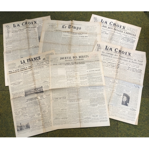 107 - France; Ephemera; February to October 1940 selection of newspapers (single sheets) including many re... 