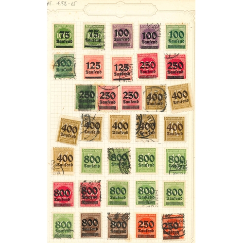 120 - Germany; mainly 1923 m. & u. on three pages, mainly inflation issues, cat. c.£350. (88)... 