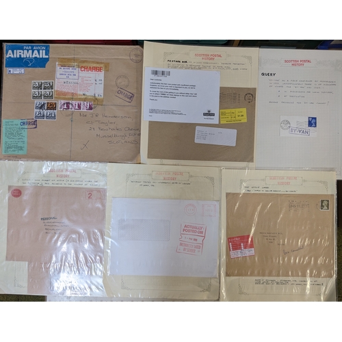 3165 - Scottish Postal History; bundle of pages with largely modern (some older) covers/cards/pieces with i... 