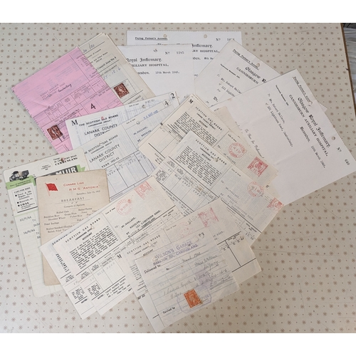 1272 - Ephemera; late-1940s to early-1960s bundle of receipts etc., mainly Cambuslang.