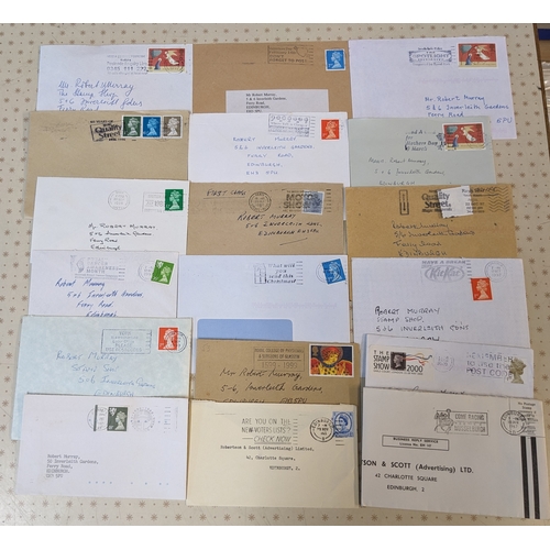 3231 - UK Slogan Postmarks; mainly 1980s/90s box of covers with mix of slogan cancels, majority small envel... 