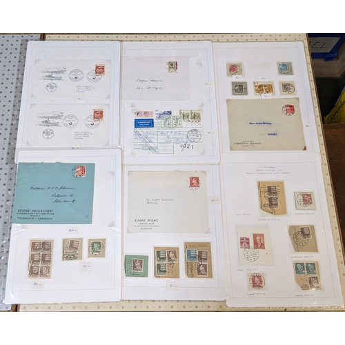 84 - Faroe Islands; 1916-75 remainder collection on pages of Faroese cancels on Danish stamps (5 covers, ... 