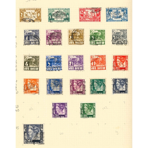 252 - Netherlands Colonies; several pages with useful mix of Curaçao (27, inc. 1934 Anniversary values to ... 