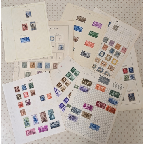 224 - Italy; mixed bundle of pages taken from various collections, from a few States up to c.1930s. Some o... 