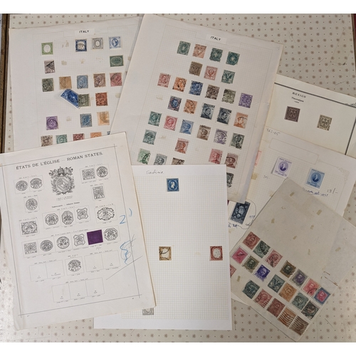 224 - Italy; mixed bundle of pages taken from various collections, from a few States up to c.1930s. Some o... 