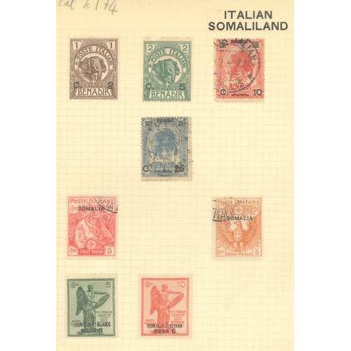 226 - Italian Colonies; mixed pages from various collections, catalogued roughly £600. (c.68)... 