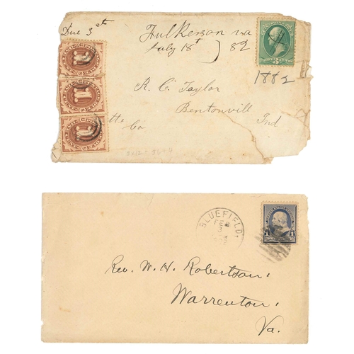 2524 - USA; c.1852-58 six covers with Washington 3c, and four later.