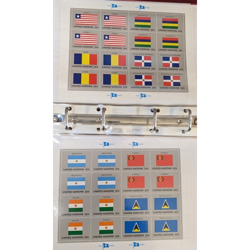 2513 - United Nations; New York; 1980-81 Flag Series - 39 sheets of 16 u.m., face value approx.$130.... 