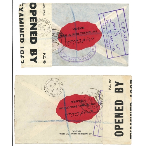 1979 - Iraq; 1942 two censored registered covers to Scotland.