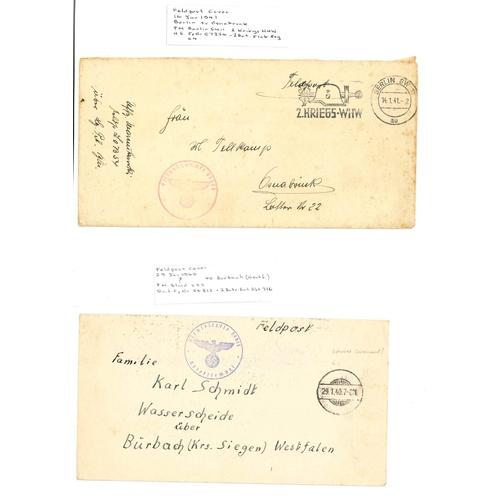 1748 - Germany; 1940-45 selection of Feldpost items, all at least a little larger than average. Each has de... 