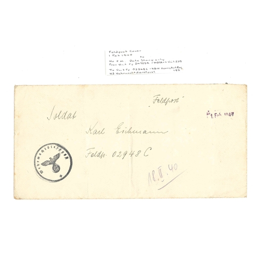 1748 - Germany; 1940-45 selection of Feldpost items, all at least a little larger than average. Each has de... 