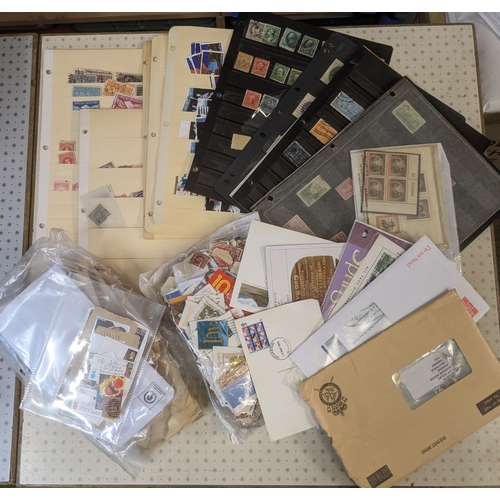 375 - Mixed Lots; medium box with a wide mix of world stamps including stockcards, loose on & off-pape... 