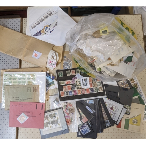 375 - Mixed Lots; medium box with a wide mix of world stamps including stockcards, loose on & off-pape... 