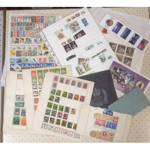 375 - Mixed Lots; medium box with a wide mix of world stamps including stockcards, loose on & off-pape... 