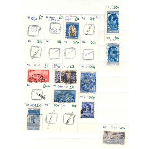 225 - Italian Area; stockbook (11 sides with stamps) of Vatican City (c.235, inc. 1933 2l and 2l75 u., 194... 