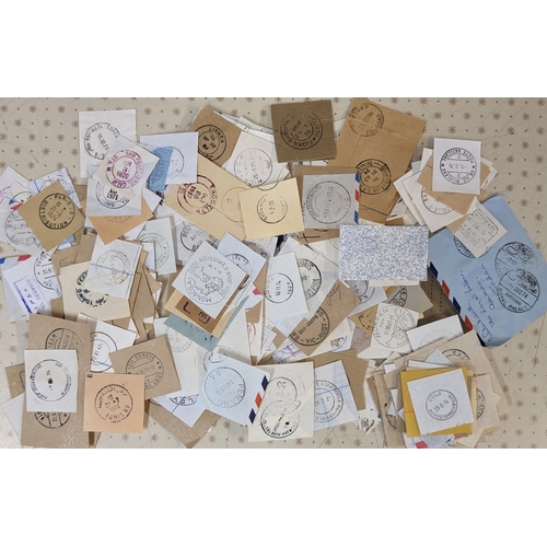 1060 - Postmarks; small box with some hundred of world postmarks on piece (without stamps), mainly about 19... 