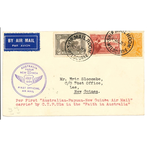 1348 - Australia; 1934 cover Melbourne to New Guinea with cachet for 