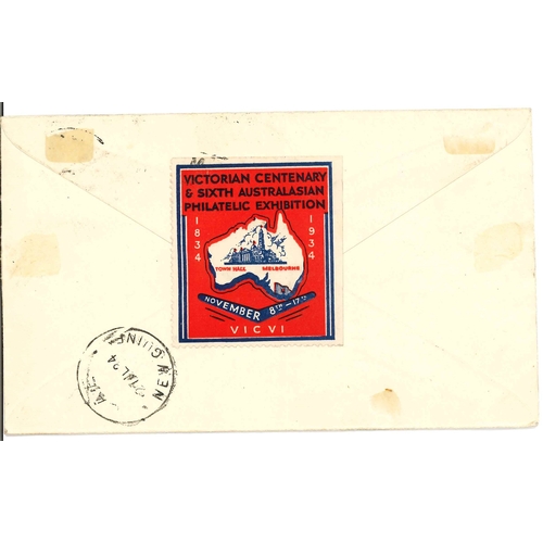 1348 - Australia; 1934 cover Melbourne to New Guinea with cachet for 