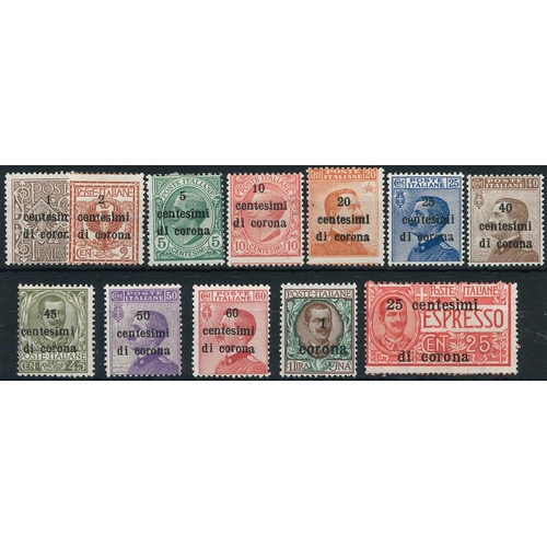 1402 - Austrian Territories Acquired by Italy; 1919 general issue - 1 of each value, plus Express 25c, m.m.... 