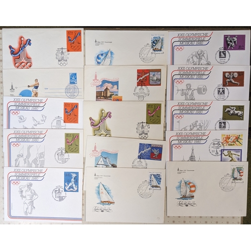 2582 - USSR; 1978-80 selection of Olympics covers, mainly FDCs. (40)