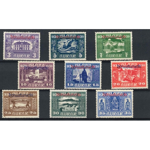 1950 - Iceland; Official; 1930 Millenary short set to 35a l.m.m./m.m. (short perfs on 3a, disturbed gum on ... 