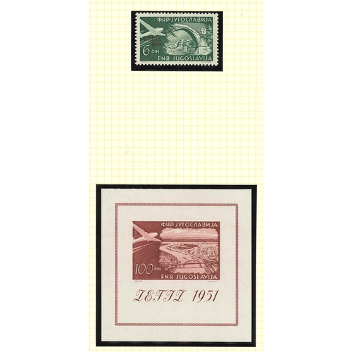 358 - Yugoslavia; 1944-59 attractive collection on pages, almost entirely fine u.m. and in sets. Better it... 